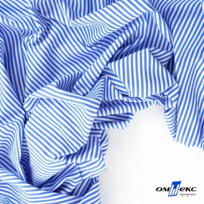 Ткань сорочечная Полоска Кенди, 115 г/м2, 58% пэ,42% хл, шир.150 см, цв.3-синий, (арт.110) - купить в Каменске-Шахтинском. Цена 306.69 руб.