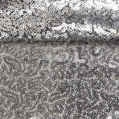 Сетка с пайетками №6, 188 гр/м2, шир.140см, цвет серый - купить в Каменске-Шахтинском. Цена 433.60 руб.