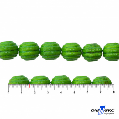 0309-Бусины деревянные "ОмТекс", 16 мм, упак.50+/-3шт, цв.019-зеленый - купить в Каменске-Шахтинском. Цена: 62.22 руб.