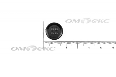 51400/15 мм (4 пр) черные пуговицы - купить в Каменске-Шахтинском. Цена: 0.67 руб.