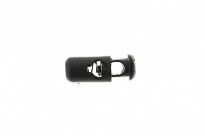 8108 Фиксатор пластиковый "Бочонок", 20х8 мм, цвет чёрный - купить в Каменске-Шахтинском. Цена: 1.29 руб.