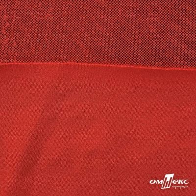 Трикотажное полотно голограмма, шир.140 см, #602 -красный/красный - купить в Каменске-Шахтинском. Цена 385.88 руб.