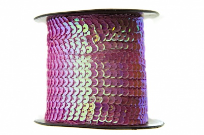 Пайетки "ОмТекс" на нитях, CREAM, 6 мм С / упак.73+/-1м, цв. 89 - розовый - купить в Каменске-Шахтинском. Цена: 468.37 руб.