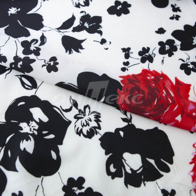 Плательная ткань "Фламенко" 22.1, 80 гр/м2, шир.150 см, принт растительный - купить в Каменске-Шахтинском. Цена 239.03 руб.