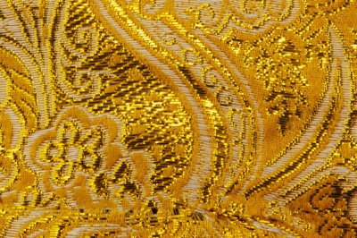 Ткань костюмная жаккард №12, 140 гр/м2, шир.150см, цвет жёлтый - купить в Каменске-Шахтинском. Цена 383.29 руб.