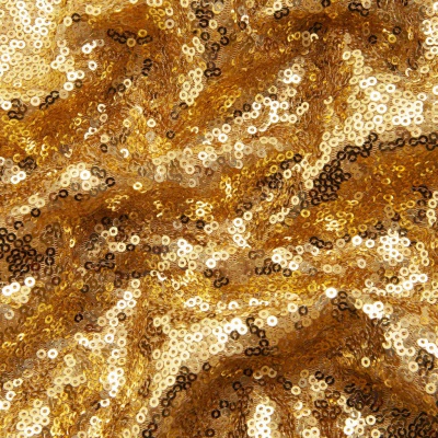 Сетка с пайетками №3, 188 гр/м2, шир.140см, цвет золотой - купить в Каменске-Шахтинском. Цена 454.12 руб.