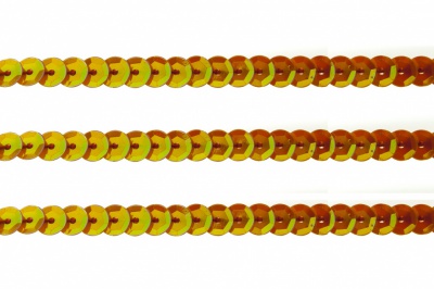 Пайетки "ОмТекс" на нитях, CREAM, 6 мм С / упак.73+/-1м, цв. 88 - оранжевый - купить в Каменске-Шахтинском. Цена: 300.55 руб.