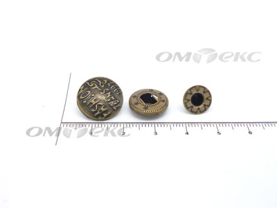 Кнопки металл 15 мм альфа антик с рис.№3  - купить в Каменске-Шахтинском. Цена: 2.90 руб.