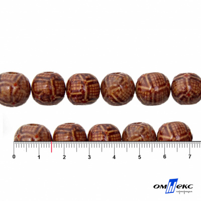 0125-Бусины деревянные "ОмТекс", 15 мм, упак.50+/-3шт - купить в Каменске-Шахтинском. Цена: 77 руб.