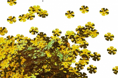 Пайетки "ОмТекс" россыпью,DOUBLE SIDED GOLD,цветок 14 мм/упак.50 гр, цв. 0460-золото - купить в Каменске-Шахтинском. Цена: 80.12 руб.