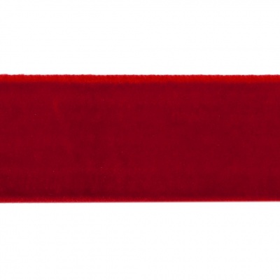 Лента бархатная нейлон, шир.25 мм, (упак. 45,7м), цв.45-красный - купить в Каменске-Шахтинском. Цена: 981.09 руб.