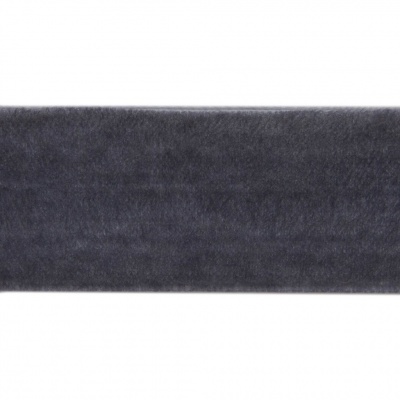 Лента бархатная нейлон, шир.25 мм, (упак. 45,7м), цв.189-т.серый - купить в Каменске-Шахтинском. Цена: 981.09 руб.