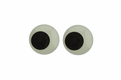 Глазки для игрушек, круглые, с бегающими зрачками, 18 мм/упак.20+/-2 шт, цв. -черно-белые - купить в Каменске-Шахтинском. Цена: 25.40 руб.