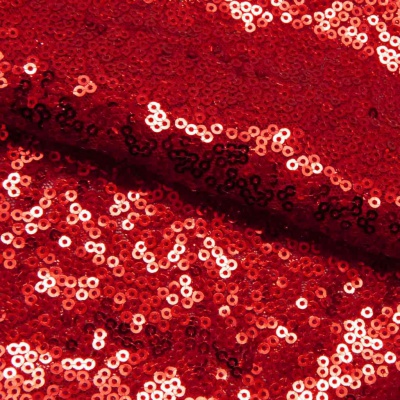 Сетка с пайетками №8, 188 гр/м2, шир.140см, цвет красный - купить в Каменске-Шахтинском. Цена 433.60 руб.