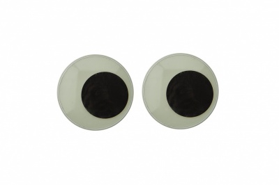 Глазки для игрушек, круглые, с бегающими зрачками, 24 мм/упак.50+/-2 шт, цв. -черно-белые - купить в Каменске-Шахтинском. Цена: 60.32 руб.