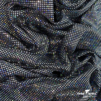 Трикотажное полотно голограмма, шир.140 см, #601-хамелеон чёрный - купить в Каменске-Шахтинском. Цена 452.76 руб.