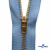 Молнии джинсовые металл т-5, 18 см латунь (YG), цв.-деним (231) - купить в Каменске-Шахтинском. Цена: 22.80 руб.