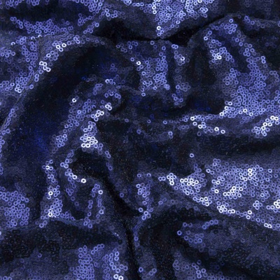 Сетка с пайетками №13, 188 гр/м2, шир.140см, цвет синий - купить в Каменске-Шахтинском. Цена 433.60 руб.