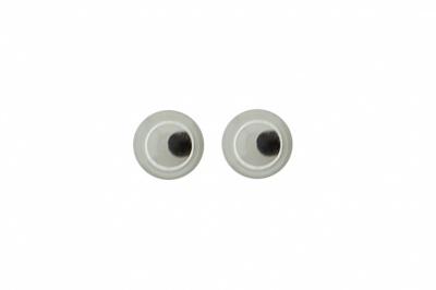 Глазки для игрушек, круглые, с бегающими зрачками, 6 мм/упак.100+/-5 шт, цв. -черно-белые - купить в Каменске-Шахтинском. Цена: 30.13 руб.