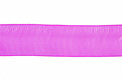 Лента органза 1015, шир. 10 мм/уп. 22,8+/-0,5 м, цвет ярк.розовый - купить в Каменске-Шахтинском. Цена: 38.39 руб.