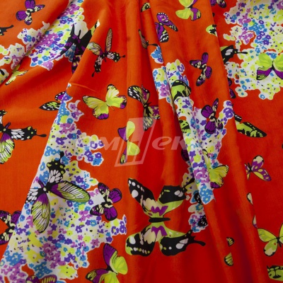 Плательная ткань "Софи" 7.1, 75 гр/м2, шир.150 см, принт бабочки - купить в Каменске-Шахтинском. Цена 241.49 руб.
