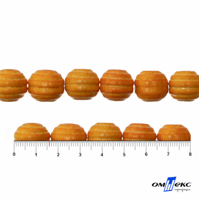 0309-Бусины деревянные "ОмТекс", 16 мм, упак.50+/-3шт, цв.003-оранжевый - купить в Каменске-Шахтинском. Цена: 62.22 руб.
