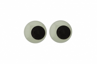 Глазки для игрушек, круглые, с бегающими зрачками, 15 мм/упак.50+/-2 шт, цв. -черно-белые - купить в Каменске-Шахтинском. Цена: 46.92 руб.