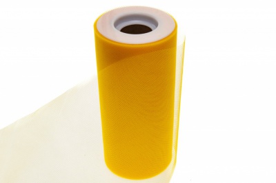 Фатин в шпульках 16-72, 10 гр/м2, шир. 15 см (в нам. 25+/-1 м), цвет жёлтый - купить в Каменске-Шахтинском. Цена: 100.69 руб.