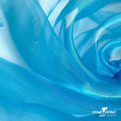 Ткань органза, 100% полиэстр, 28г/м2, шир. 150 см, цв. #38 голубой - купить в Каменске-Шахтинском. Цена 86.24 руб.