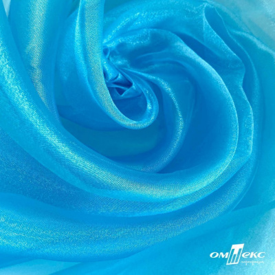 Ткань органза, 100% полиэстр, 28г/м2, шир. 150 см, цв. #38 голубой - купить в Каменске-Шахтинском. Цена 86.24 руб.