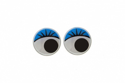 Глазки для игрушек, круглые, с бегающими зрачками, 8 мм/упак.50+/-2 шт, цв. -синий - купить в Каменске-Шахтинском. Цена: 59.05 руб.