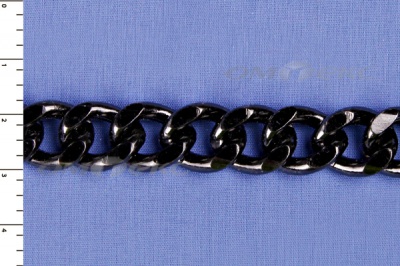 Цепь металл декоративная №9 (13,5*16,5) черная (10+/-1 м)  - купить в Каменске-Шахтинском. Цена: 808.92 руб.