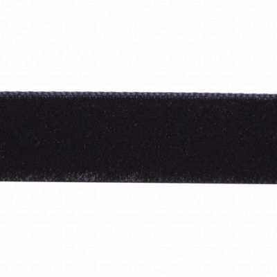Лента бархатная нейлон, шир.12 мм, (упак. 45,7м), цв.03-черный - купить в Каменске-Шахтинском. Цена: 448.27 руб.