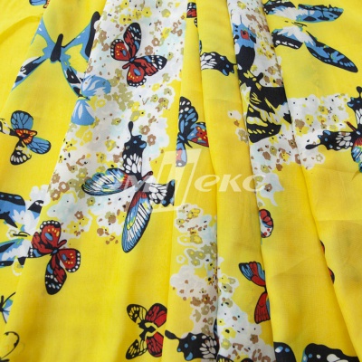 Плательная ткань "Софи" 7.2, 75 гр/м2, шир.150 см, принт бабочки - купить в Каменске-Шахтинском. Цена 241.49 руб.