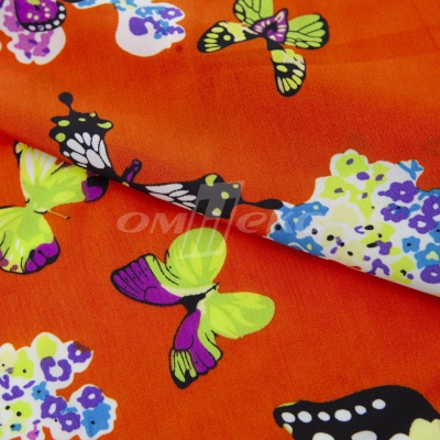 Плательная ткань "Софи" 7.1, 75 гр/м2, шир.150 см, принт бабочки - купить в Каменске-Шахтинском. Цена 241.49 руб.