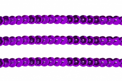 Пайетки "ОмТекс" на нитях, SILVER-BASE, 6 мм С / упак.73+/-1м, цв. 12 - фиолет - купить в Каменске-Шахтинском. Цена: 300.55 руб.